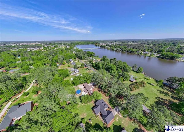 3309 W Forest Lake Dr, Florence, SC 29501 - drone / aerial view with a water view