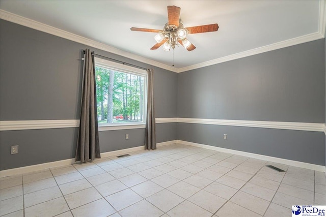 3309 W Forest Lake Dr, Florence, SC 29501 - spare room featuring ornamental molding and light tile patterned floors