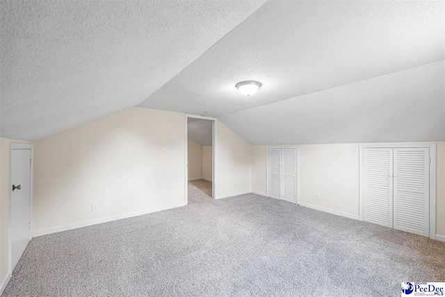 1461 King Ave, Florence, SC 29501 - additional living space featuring carpet flooring, a textured ceiling, and vaulted ceiling