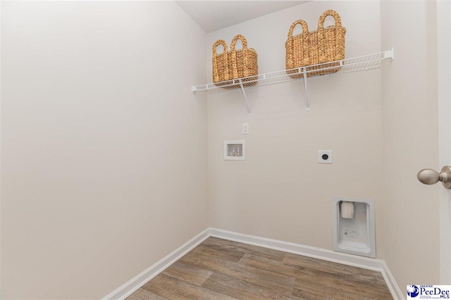 563 Strawberry Field Way, Galivants Ferry, SC 29544 - laundry room with washer hookup, wood finished floors, and electric dryer hookup