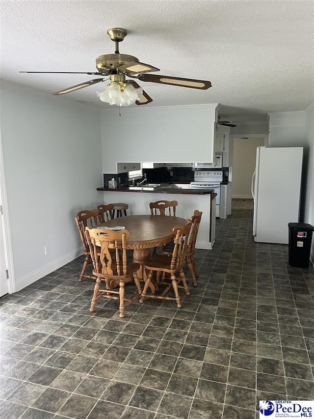 1840 New Zion Rd, Lake City, SC 29560 - dining area featuring a ceiling fan and a textured ceiling