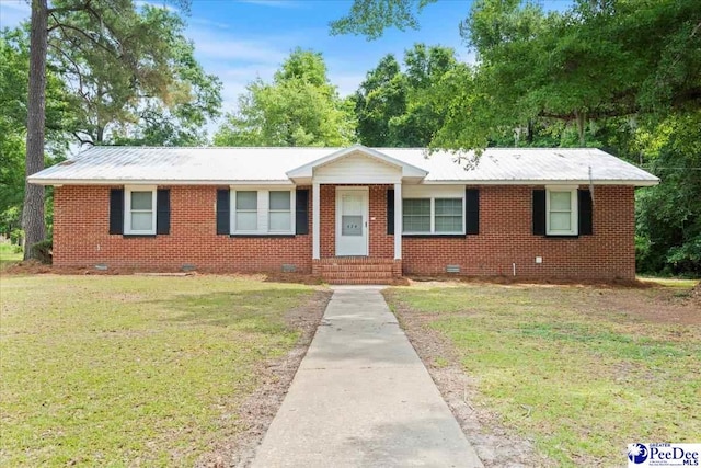 434 Heidi Dr, Pamplico, SC 29583 - ranch-style home featuring crawl space, a front yard, and brick siding