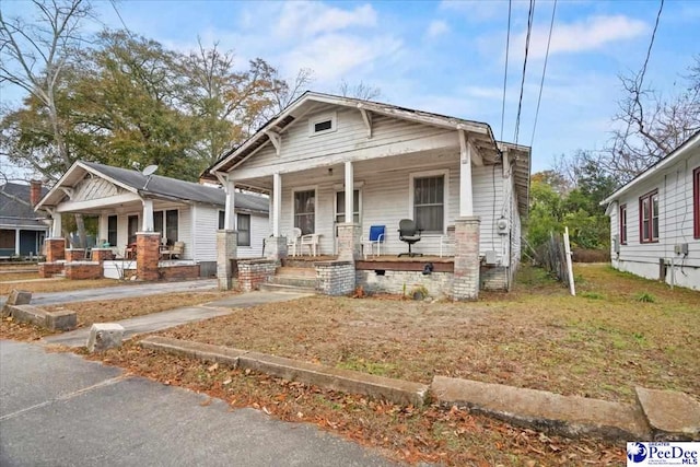 view of front of home with covered porch