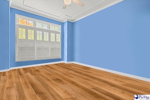 130 Nez Perce Dr, Darlington, SC 29532 - empty room featuring wood finished floors, a ceiling fan, and crown molding