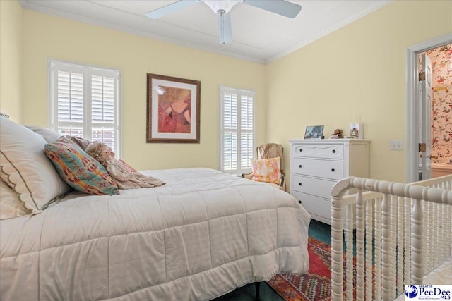 130 Nez Perce Dr, Darlington, SC 29532 - bedroom featuring ornamental molding and ceiling fan