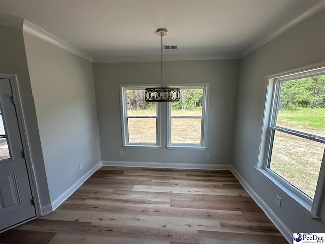 7845 E National Cemetery Rd, Florence, SC 29506 - unfurnished dining area with healthy amount of natural light and light wood-style floors
