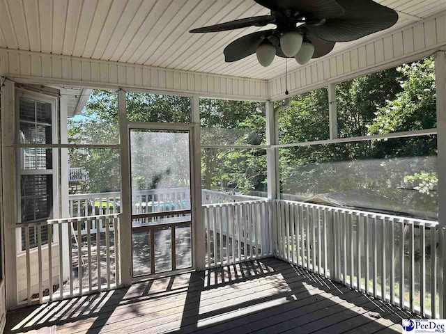 2143 Glenmore Way, Florence, SC 29505 - unfurnished sunroom with ceiling fan