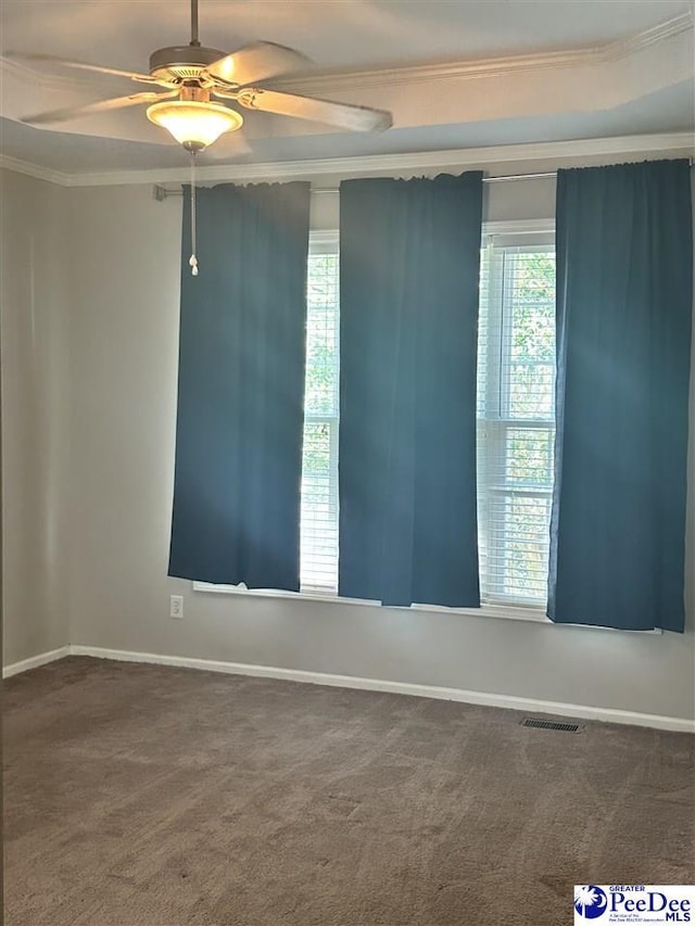 2143 Glenmore Way, Florence, SC 29505 - carpeted empty room featuring crown molding and ceiling fan