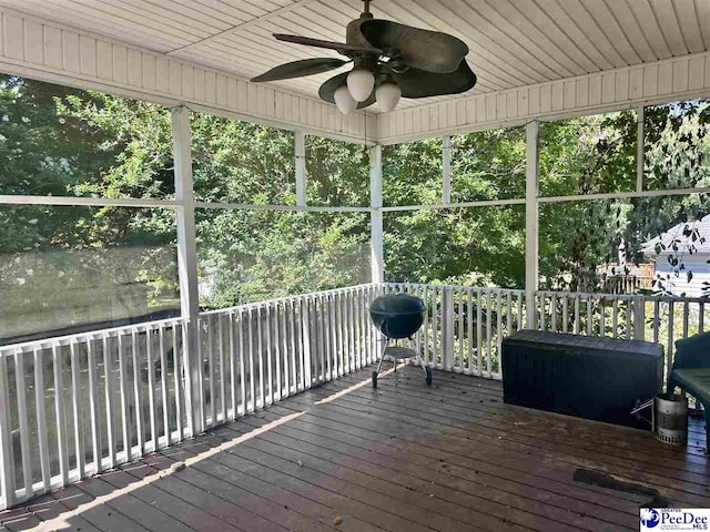 2143 Glenmore Way, Florence, SC 29505 - sunroom / solarium featuring ceiling fan