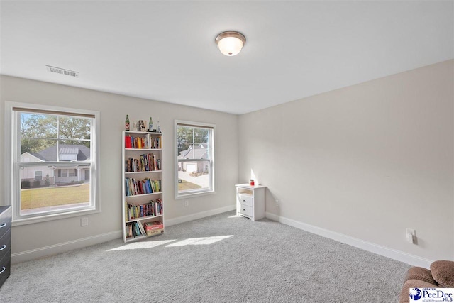 interior space with light colored carpet