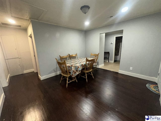 17 Shuler Dr, Sumter, SC 29150 - dining room with hardwood / wood-style floors, attic access, and recessed lighting