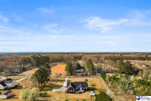 bird's eye view with a rural view