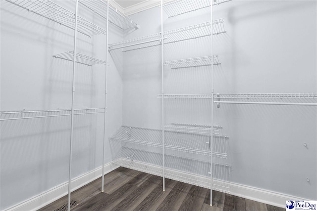 spacious closet with wood finished floors