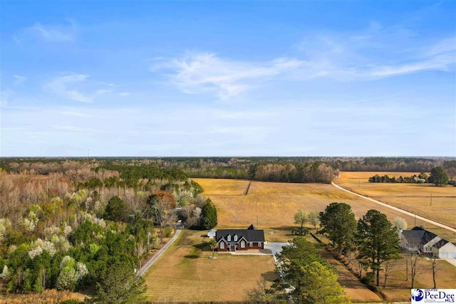 drone / aerial view featuring a rural view