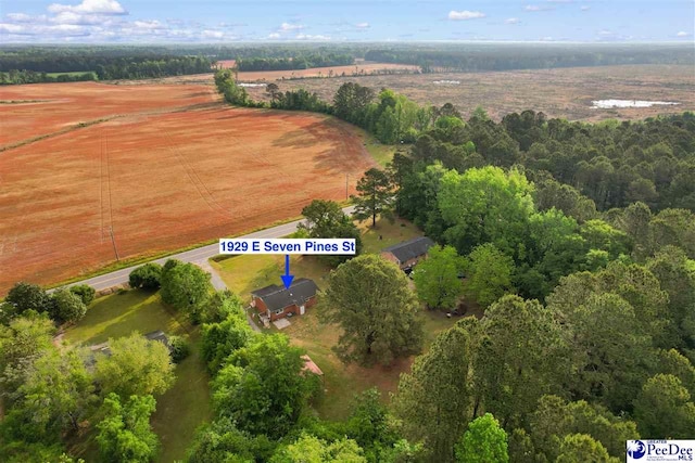 bird's eye view featuring a rural view