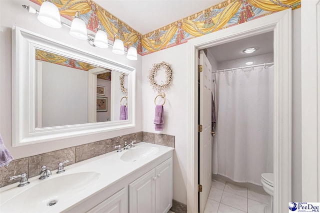 4105 Byrnes Blvd, Florence, SC 29506 - full bathroom with double vanity and tile patterned flooring