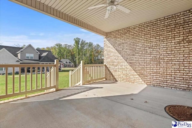 view of patio with ceiling fan