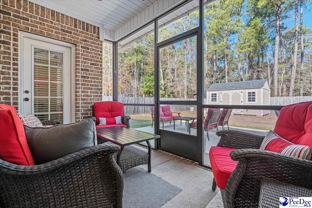 view of sunroom