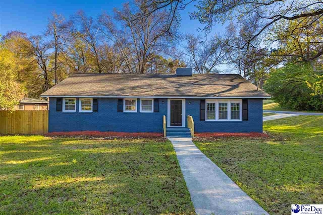 616 Sandra Ter, Florence, SC 29501 - ranch-style house featuring a front lawn, crawl space, fence, and brick siding