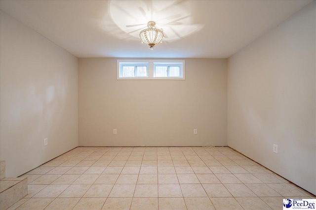 view of tiled spare room