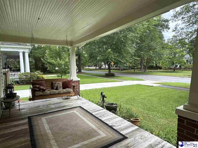 223 Third St, Cheraw, SC 29520 - view of patio / terrace featuring covered porch