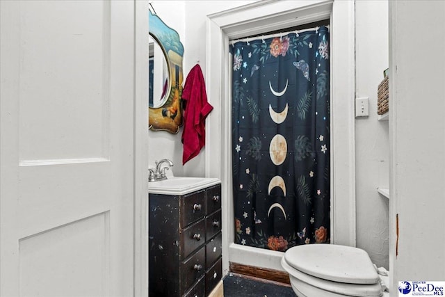 314 W Cedar St, Florence, SC 29501 - full bathroom featuring vanity, toilet, and a shower with curtain