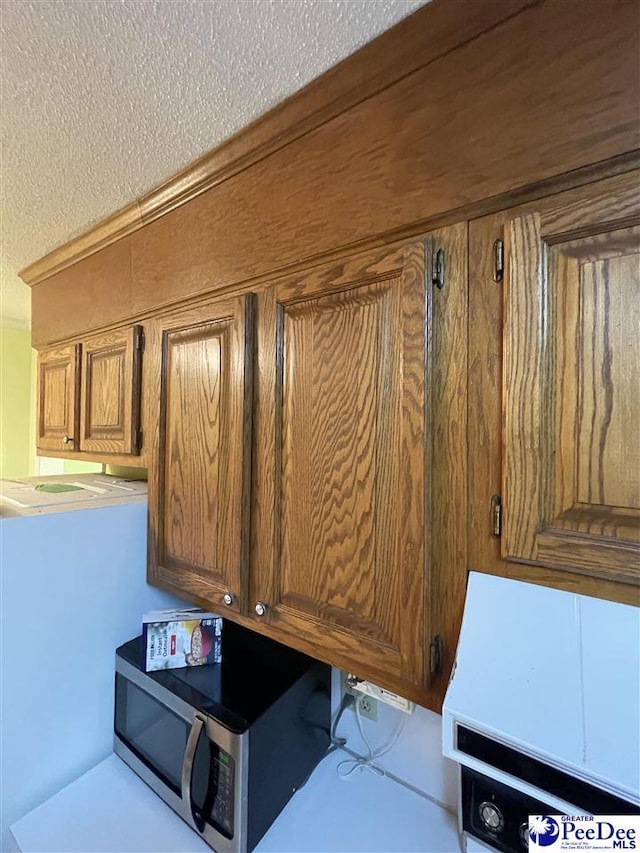 room details with a textured ceiling