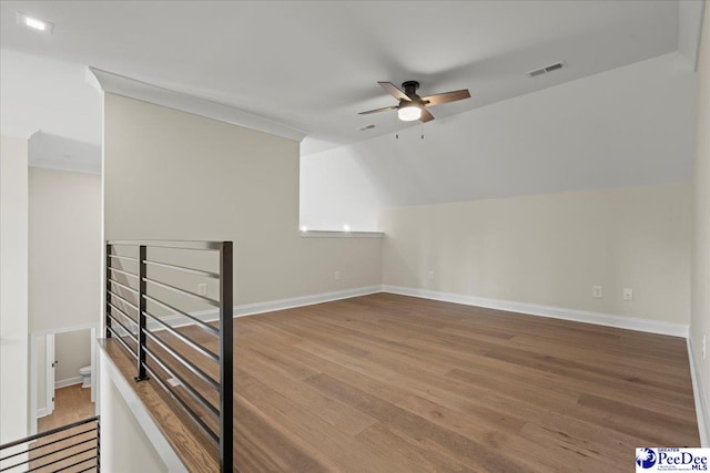 2528 Edinberg Way, Florence, SC 29501 - bonus room with ceiling fan, wood finished floors, baseboards, and lofted ceiling