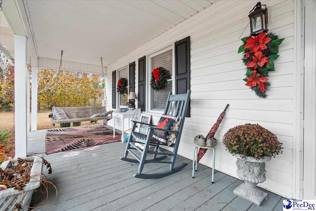 deck with a porch