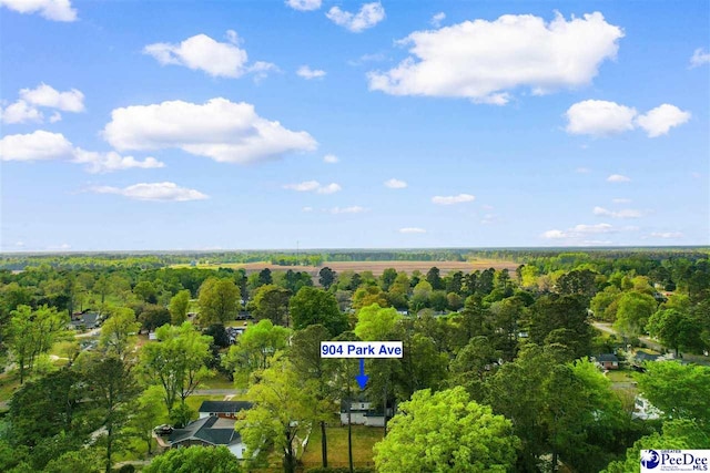 aerial view with a forest view