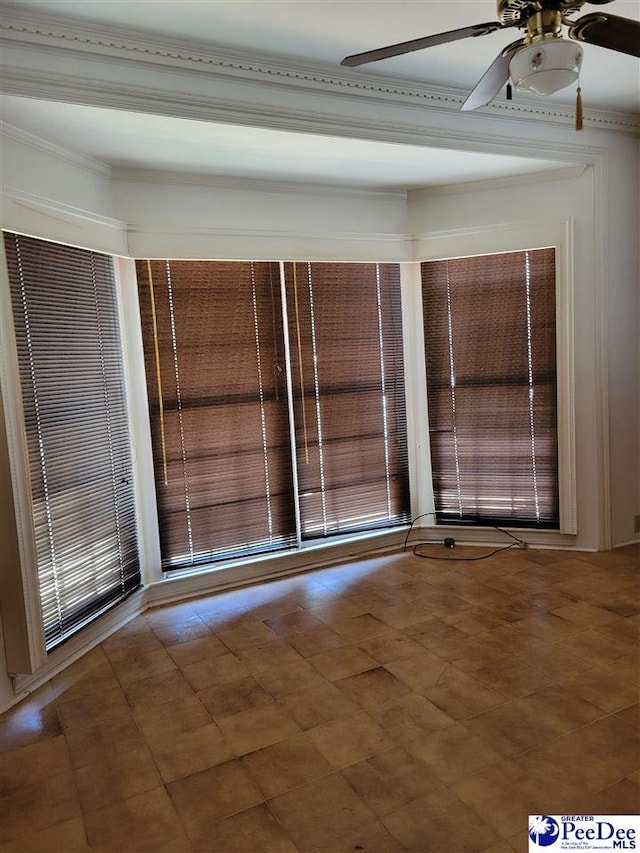 601 Cashua St, Darlington, SC 29532 - empty room featuring a ceiling fan and crown molding