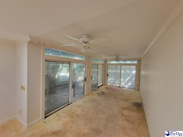 601 Cashua St, Darlington, SC 29532 - unfurnished sunroom featuring a ceiling fan
