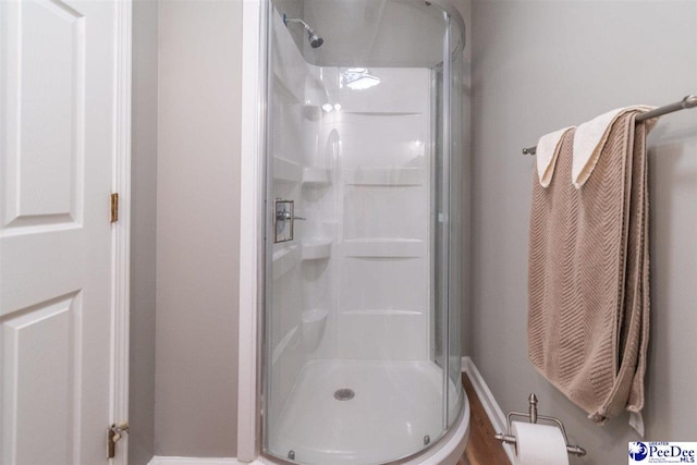 100 Warren Way, Cheraw, SC 29520 - full bath featuring a stall shower and baseboards