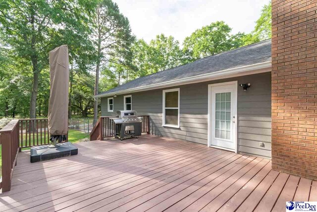 100 Warren Way, Cheraw, SC 29520 - wooden deck with grilling area