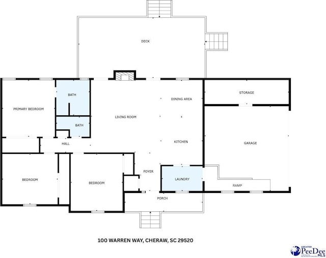 100 Warren Way, Cheraw, SC 29520 - property floor plan