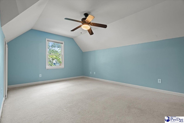 3427 Sussex Ct, Florence, SC 29501 - bonus room with carpet, lofted ceiling, and ceiling fan