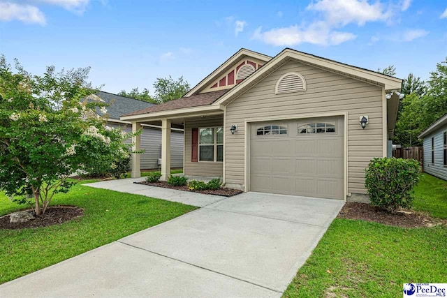 2141 Harbour Ln, Florence, SC 29505 - view of front of home with an attached garage, driveway, and a front yard