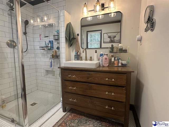412 W Greene St, Cheraw, SC 29520 - bathroom with a shower stall and vanity