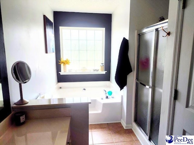 2109UNITG Sanderling, Florence, SC 29501 - bathroom with a garden tub, a stall shower, tile patterned floors, and vanity