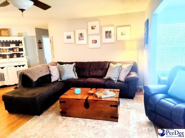 2109UNITG Sanderling, Florence, SC 29501 - living room featuring wood finished floors and a ceiling fan