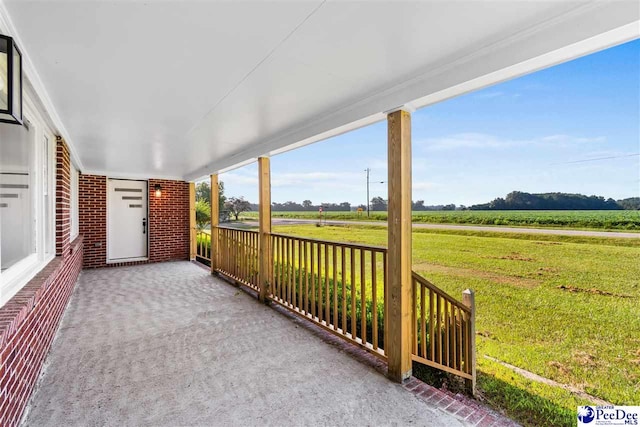 view of patio featuring a rural view