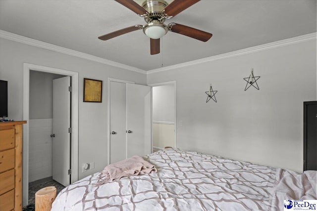 106 Min Lou Cir, Darlington, SC 29532 - bedroom with ornamental molding and a ceiling fan