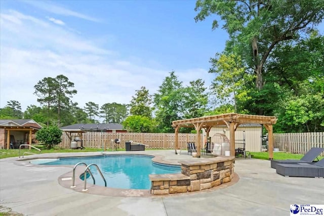 106 Min Lou Cir, Darlington, SC 29532 - view of pool featuring a fenced backyard, a patio, and a pergola