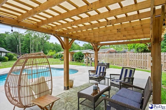 106 Min Lou Cir, Darlington, SC 29532 - view of swimming pool featuring a pergola, an outdoor hangout area, and a patio area