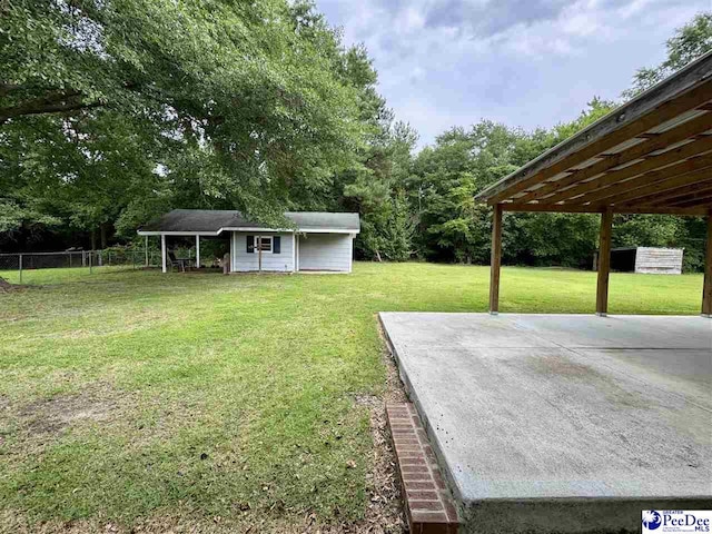 188 Chatham Trace Cir, Cheraw, SC 29520 - view of yard featuring an outdoor structure and a patio area
