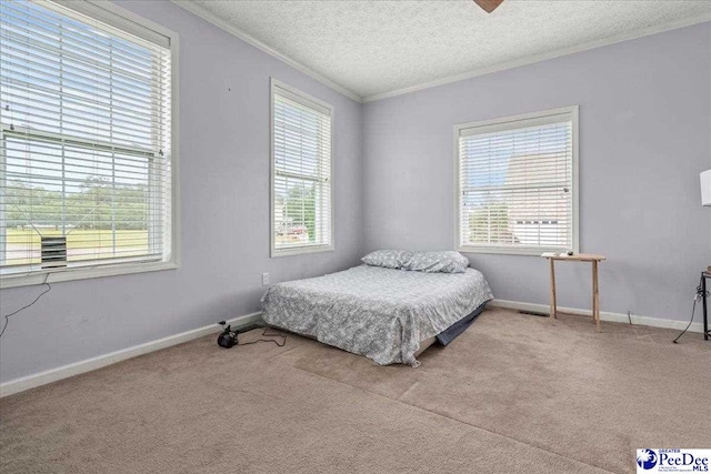 2770 Gray Dr, Darlington, SC 29532 - carpeted bedroom with ornamental molding and a textured ceiling