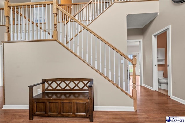 2770 Gray Dr, Darlington, SC 29532 - stairs featuring wood finished floors