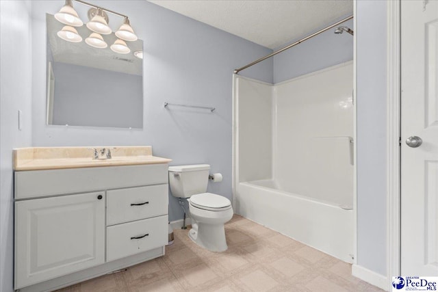 2770 Gray Dr, Darlington, SC 29532 - bathroom featuring tile patterned floors, vanity, tub / shower combination, and a textured ceiling