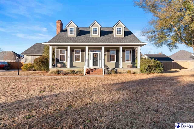 new england style home with a porch