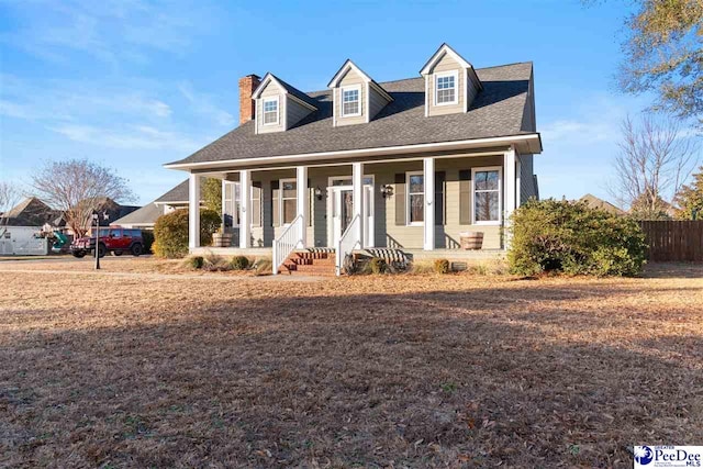 cape cod house with covered porch